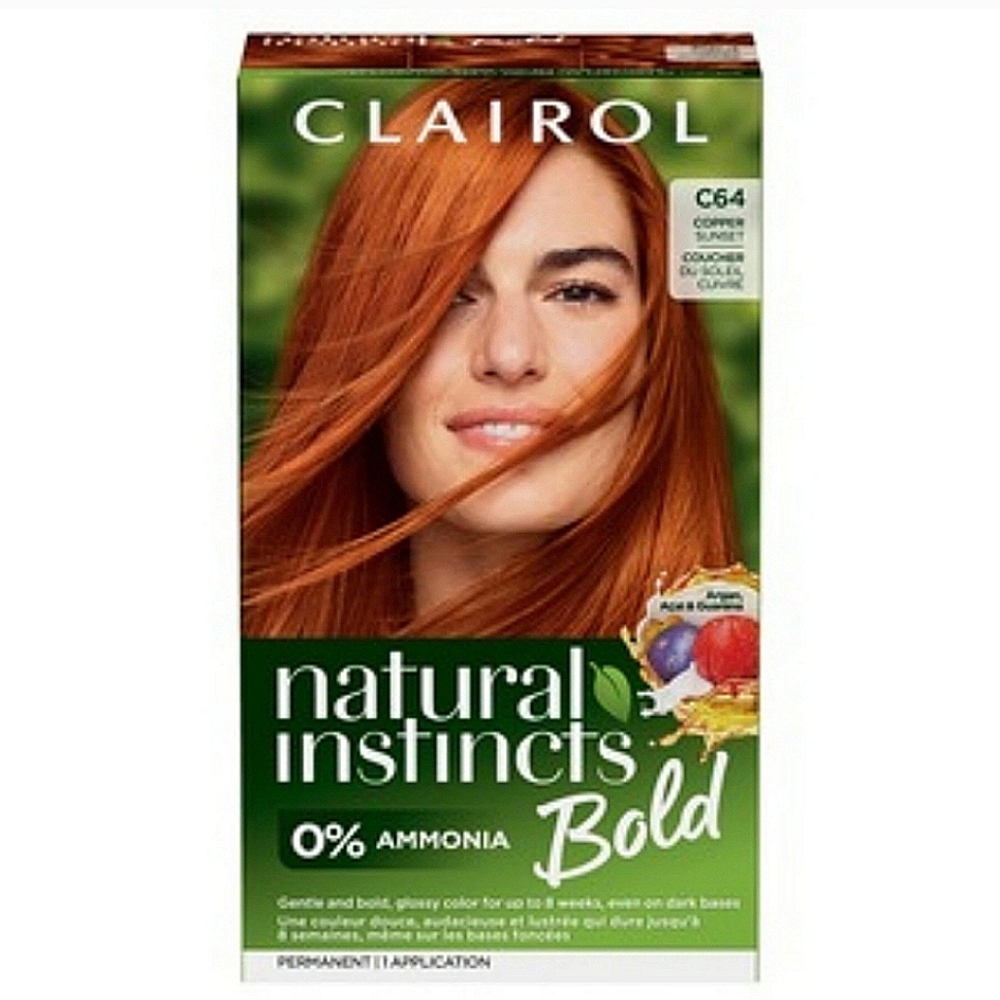 ❤️ 3/$15 Clairol Natural Instincts Bold Permanent Hair Color, C64 Copper Sunset - Picture 1 of 5